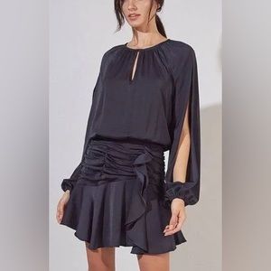 Do+Be black slit sleeve blouson dress medium